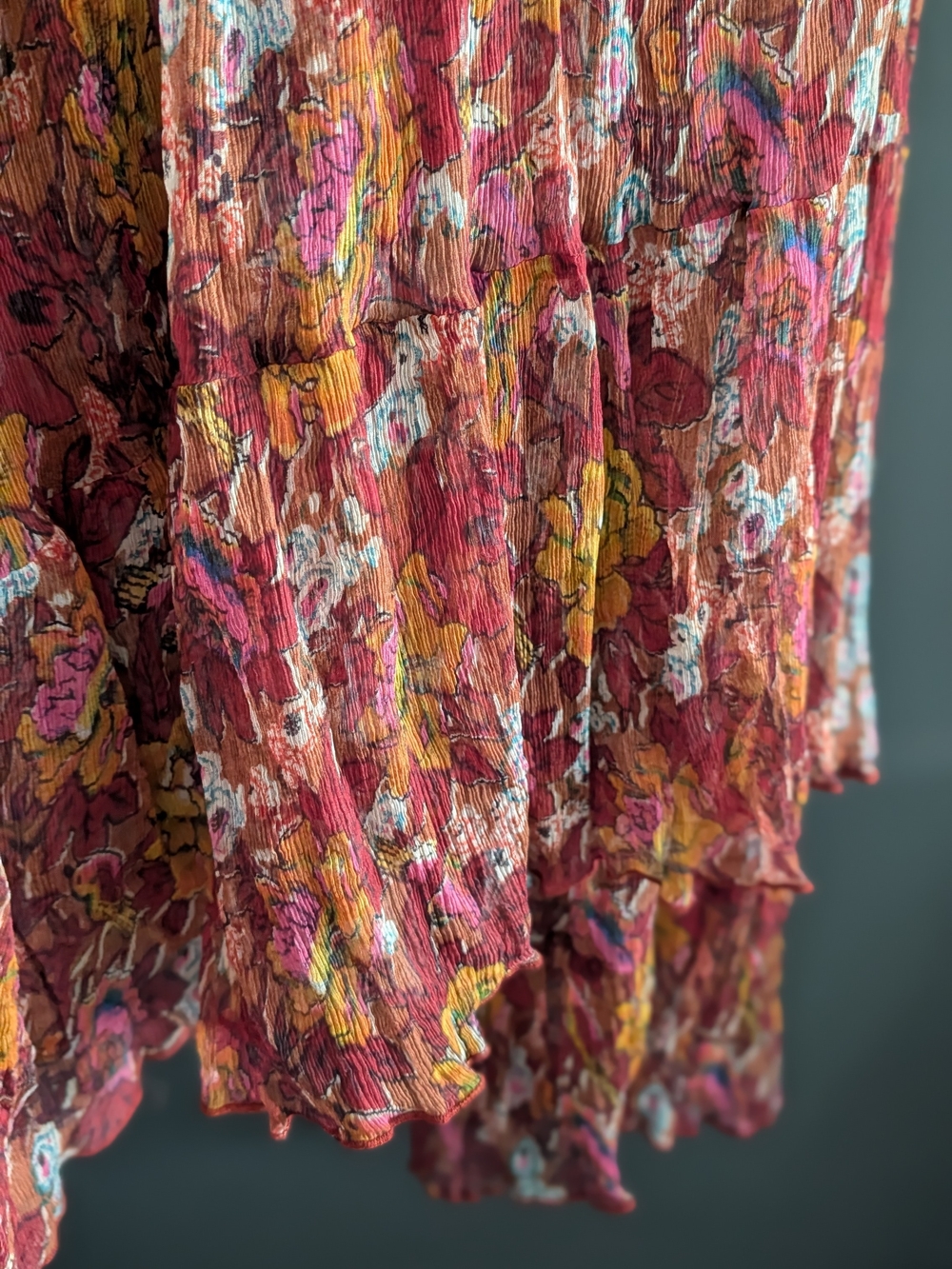 Johnny Was Daisy Floral Mini Dress in Burgundy, Mustard & Pink Size S - Picture 8 of 10